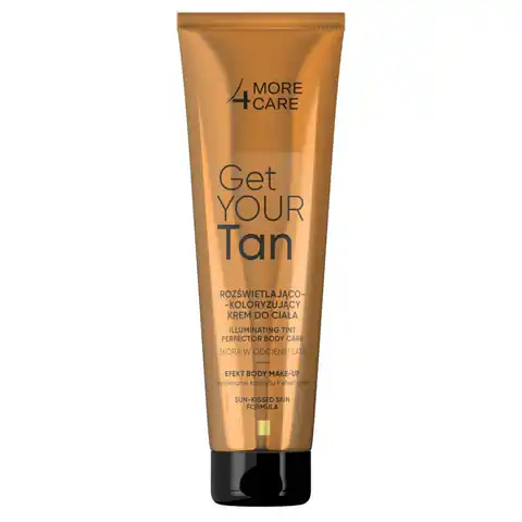 ⁨More4Care Get Your Tan Rozświetlająco Koloryzujący Krem do twarzy i ciała - body make up 100ml⁩ w sklepie Wasserman.eu