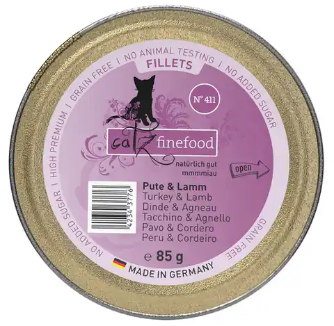 ⁨Catz Finefood Filety N.411 Indyk/Jagnięcina tacka 85g⁩ w sklepie Wasserman.eu