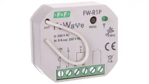 ⁨Single bistable radio relay - installation P/t 85-265V AC/DC F&Wave FW-R1P⁩ at Wasserman.eu