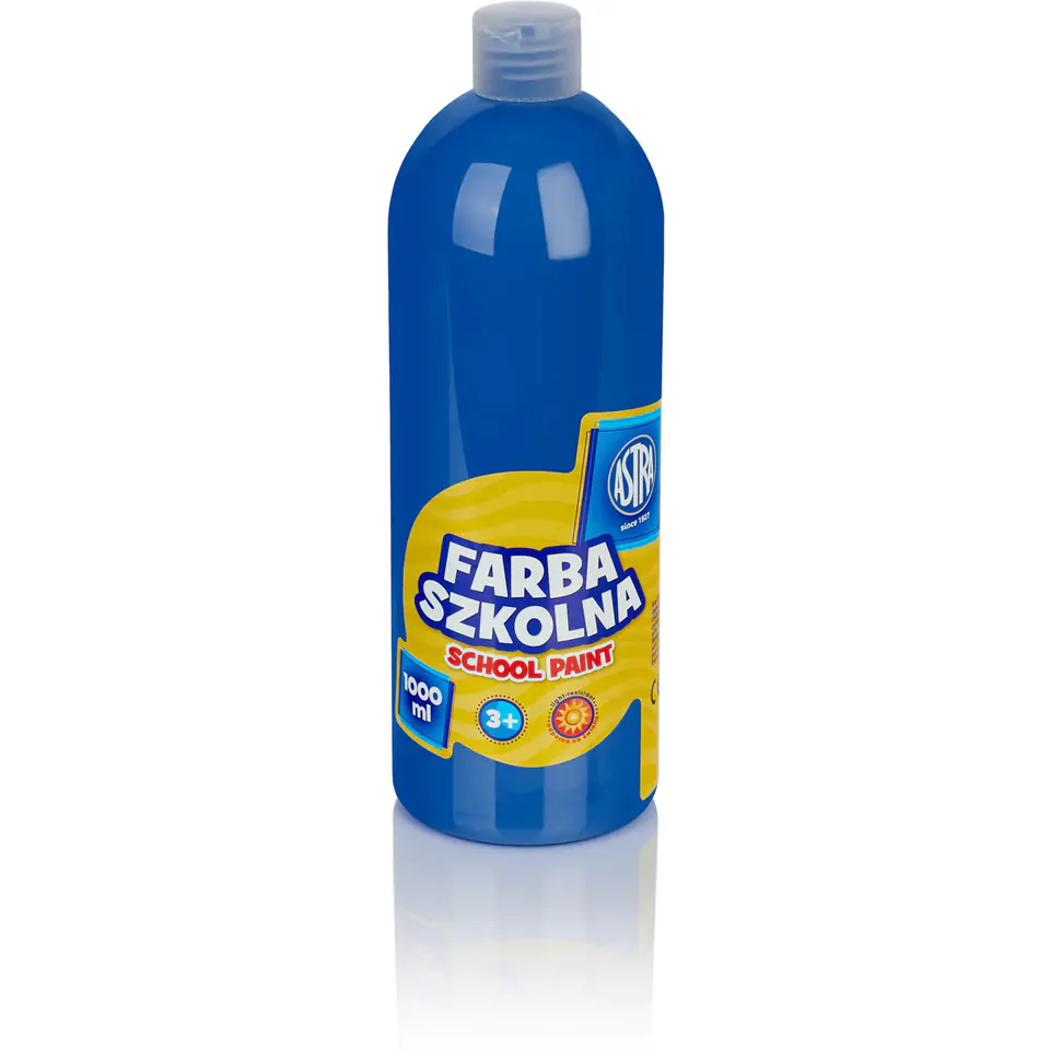 ⁨Farba plakatowa szkolna 1000ml ciemna niebieska 301217048 ASTRA⁩ w sklepie Wasserman.eu