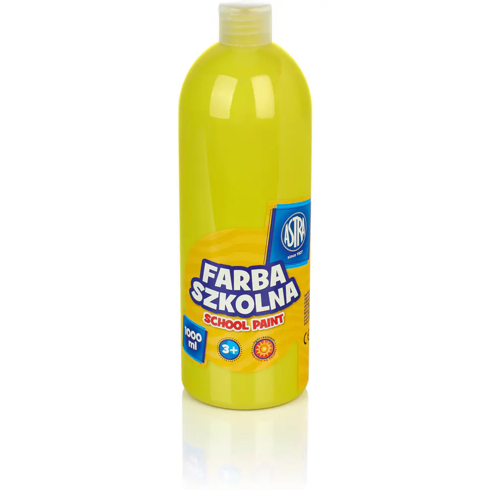 ⁨Farba plakatowa szkolna 1000ml cytrynowa żółta 301217054 ASTRA⁩ w sklepie Wasserman.eu