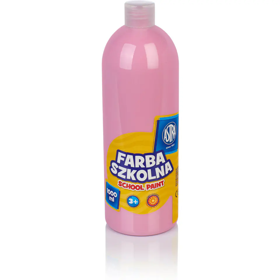 ⁨Farba szkolna Astra 1000 ml - jasno różowa 301217061 ASTRA⁩ w sklepie Wasserman.eu