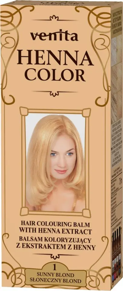 ⁨VENITA Henna Color Balsam koloryzujący z ekstraktem z Henny - 1 Słoneczny Blond 1op.⁩ w sklepie Wasserman.eu