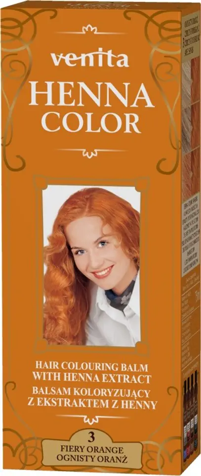 ⁨VENITA Henna Color Balsam koloryzujący z ekstraktem z Henny - 3 Ognisty Oranż 1op.⁩ w sklepie Wasserman.eu