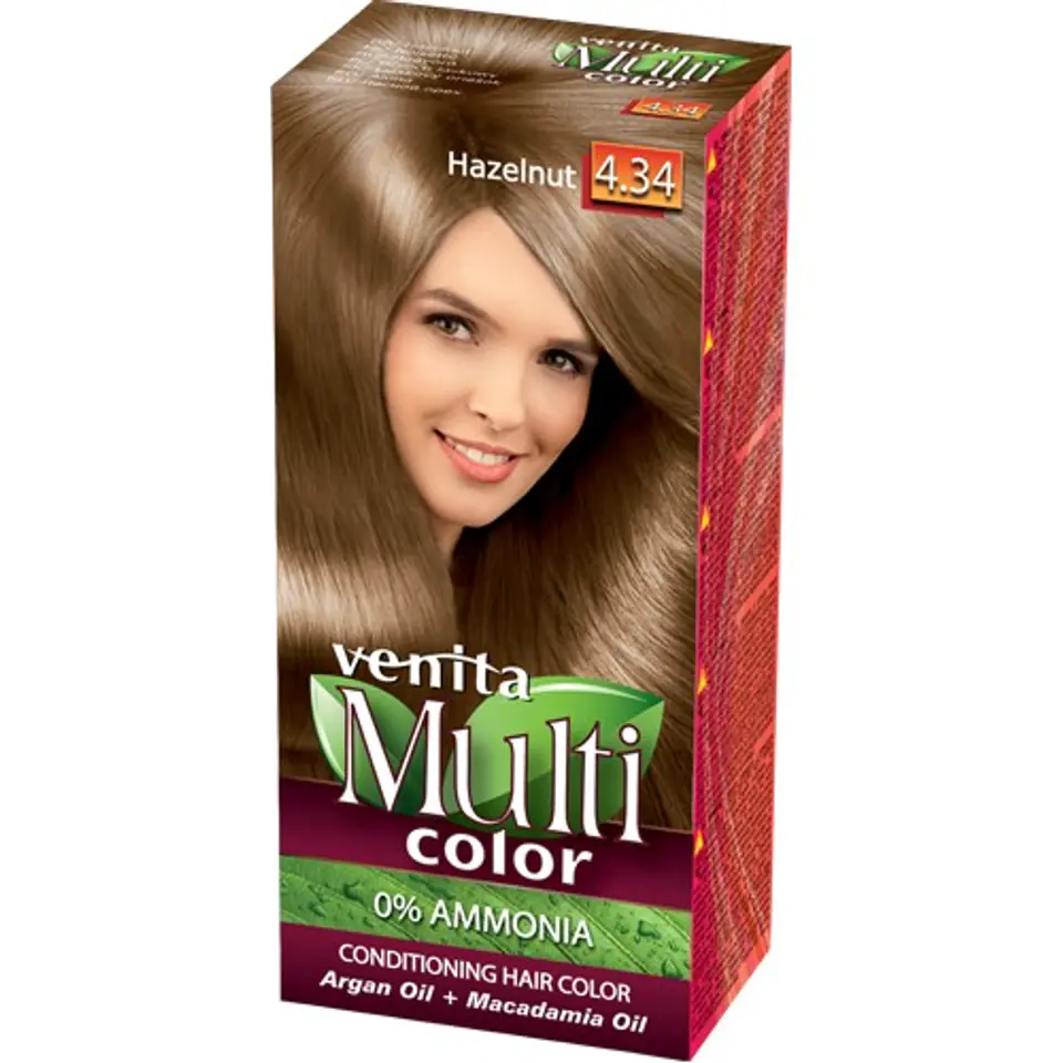 ⁨VENITA Farba do włosów bez amoniaku Multi Color - 4.34 Hazelnut 1op.⁩ w sklepie Wasserman.eu