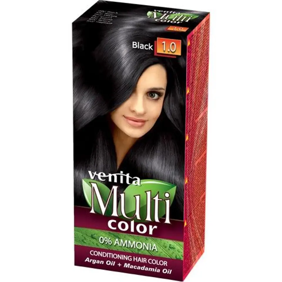 ⁨VENITA Farba do włosów bez amoniaku Multi Color - 1.0 Black 1op.⁩ w sklepie Wasserman.eu