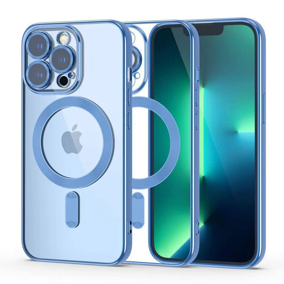 ⁨Etui IPHONE 13 PRO Tech-Protect MagShine niebieskie⁩ w sklepie Wasserman.eu