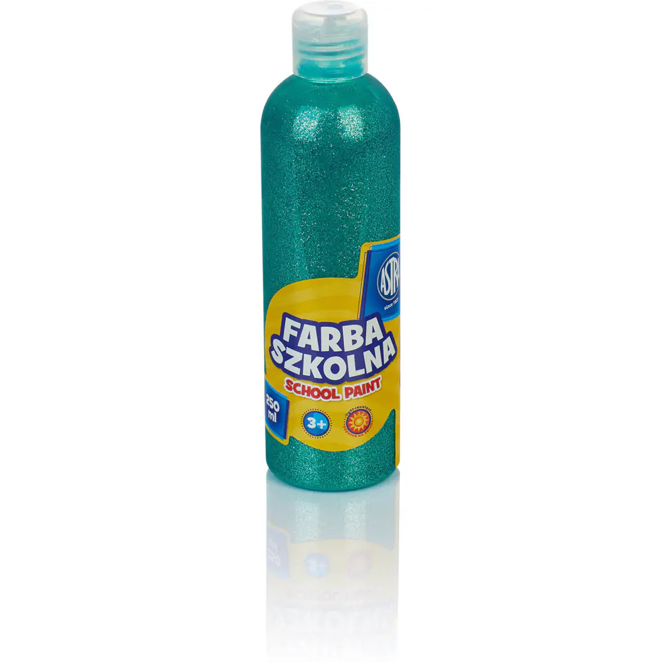 ⁨Farba plakatowa szkolna 250ml brokatowa zielona 301217041 ASTRA⁩ w sklepie Wasserman.eu