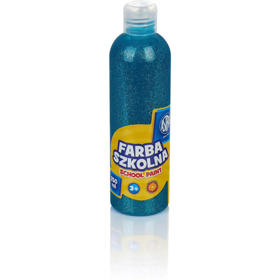 ⁨Farba plakatowa szkolna ASTRA 250ml brokatowy turkus 301217040 ASTRA⁩ w sklepie Wasserman.eu