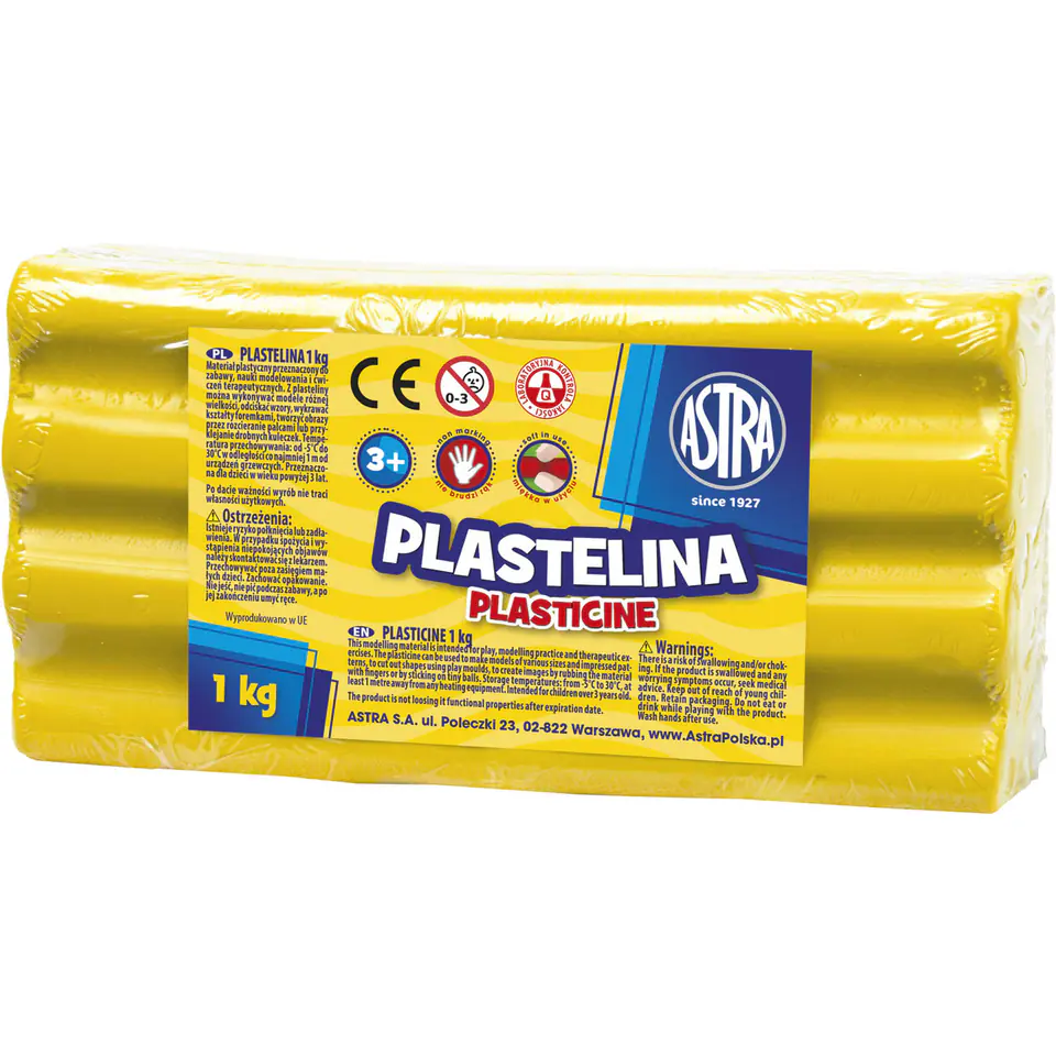 ⁨Plastelina Astra 1 kg żółta 303111002 ASTRA⁩ w sklepie Wasserman.eu