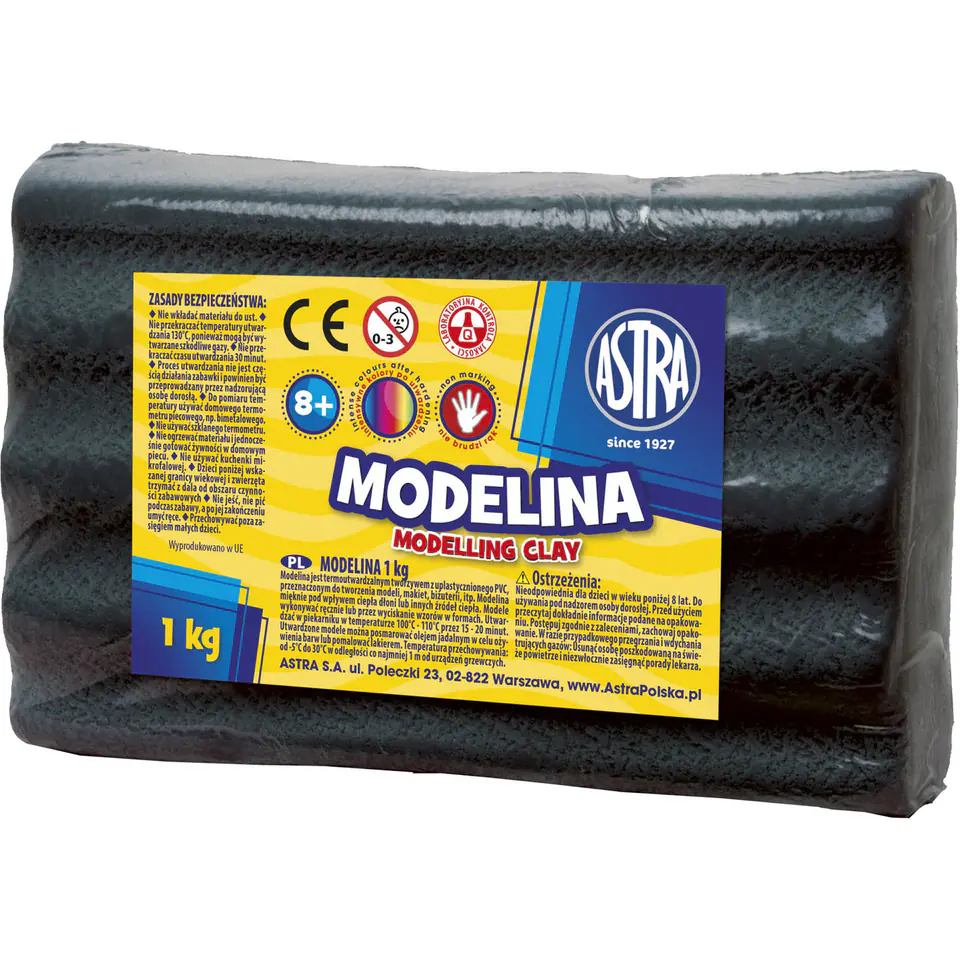 ⁨Modelina termoutwardzalna 1kg czarna 304111007 ASTRA⁩ w sklepie Wasserman.eu