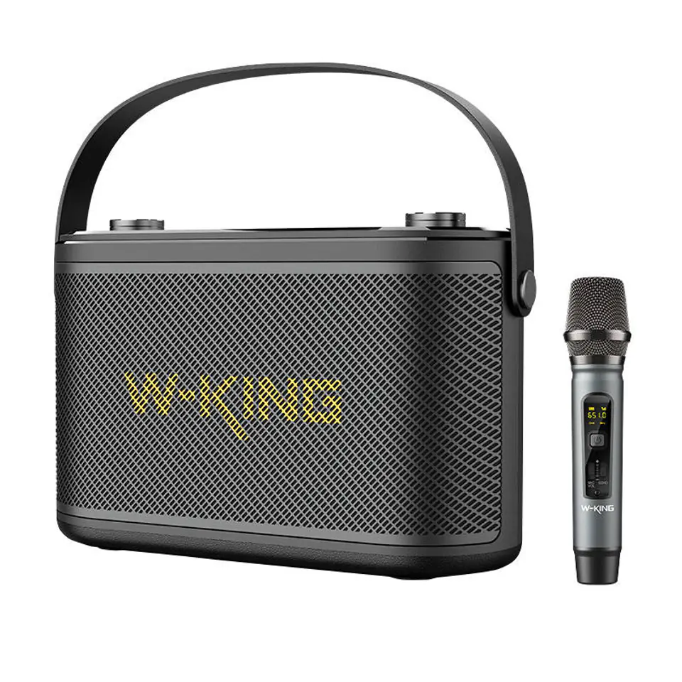 ⁨Głośnik bezprzewodowy Bluetooth W-KING H10 S 80W + mikrofon (czarny)⁩ w sklepie Wasserman.eu