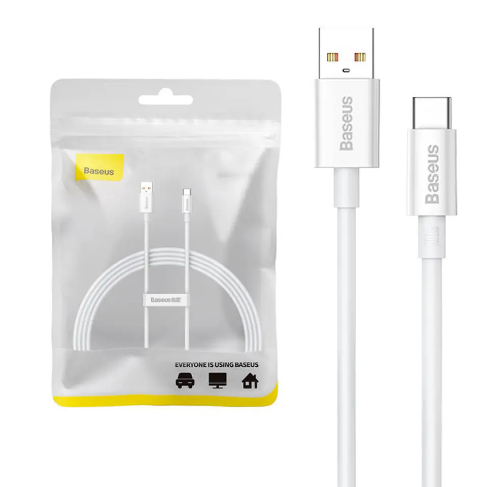 ⁨Kabel USB do USB-C Baseus Superior 100W 1.5m (biały)⁩ w sklepie Wasserman.eu