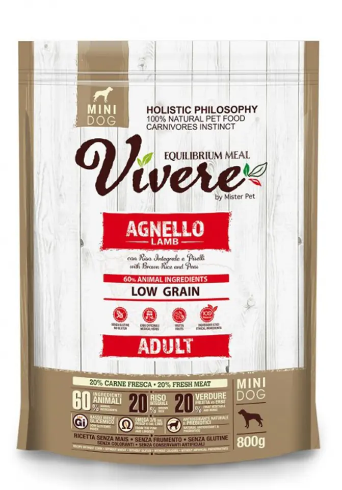 ⁨Vivere Dog Mini Adult Lamb 800g⁩ w sklepie Wasserman.eu