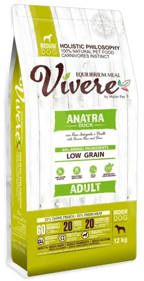 ⁨Vivere Dog Medium Adult Duck 12kg Karma Monobiałkowa z Kaczką⁩ w sklepie Wasserman.eu