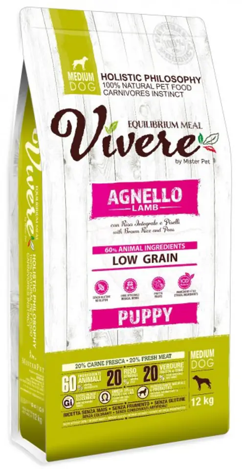 ⁨Vivere Dog Medium Puppy Lamb 12kg⁩ w sklepie Wasserman.eu