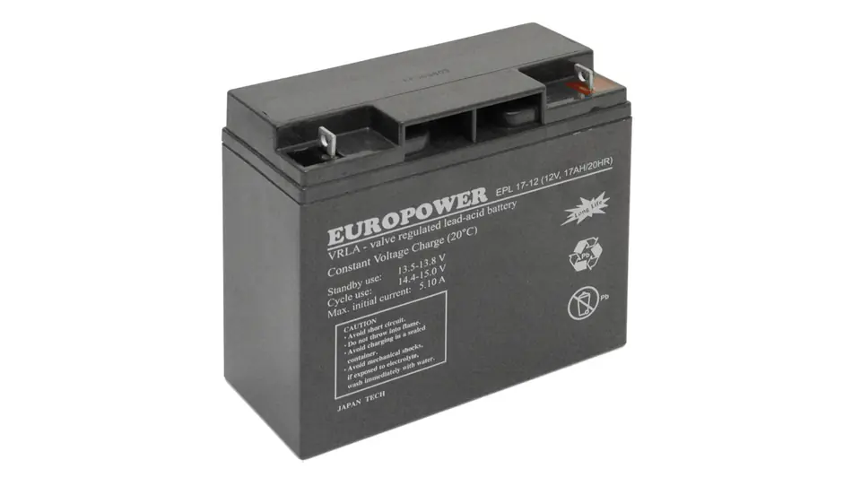 ⁨Akumulator bezobsługowy AGM 17Ah 12V Europower EPL 17-12⁩ w sklepie Wasserman.eu