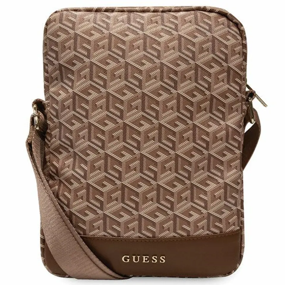 ⁨Guess Torba GUTB10HGCFSEW 10" brązowy/brown GCube Stripe Tablet Bag⁩ w sklepie Wasserman.eu