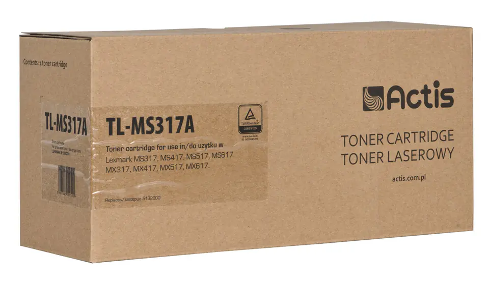 ⁨Actis TL-MS317A toner (replacement for Lexmark 51B2000; Standard; 2500 pages; black)⁩ at Wasserman.eu