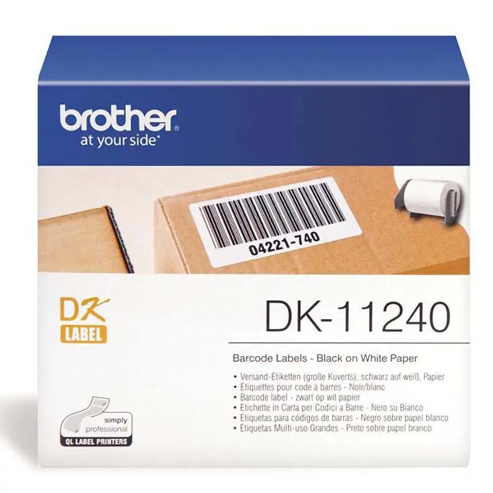 ⁨Brother etykiety papierowe 102mm x 51mm, biała, 600 szt., DK11240, do drukarek typu QL⁩ w sklepie Wasserman.eu