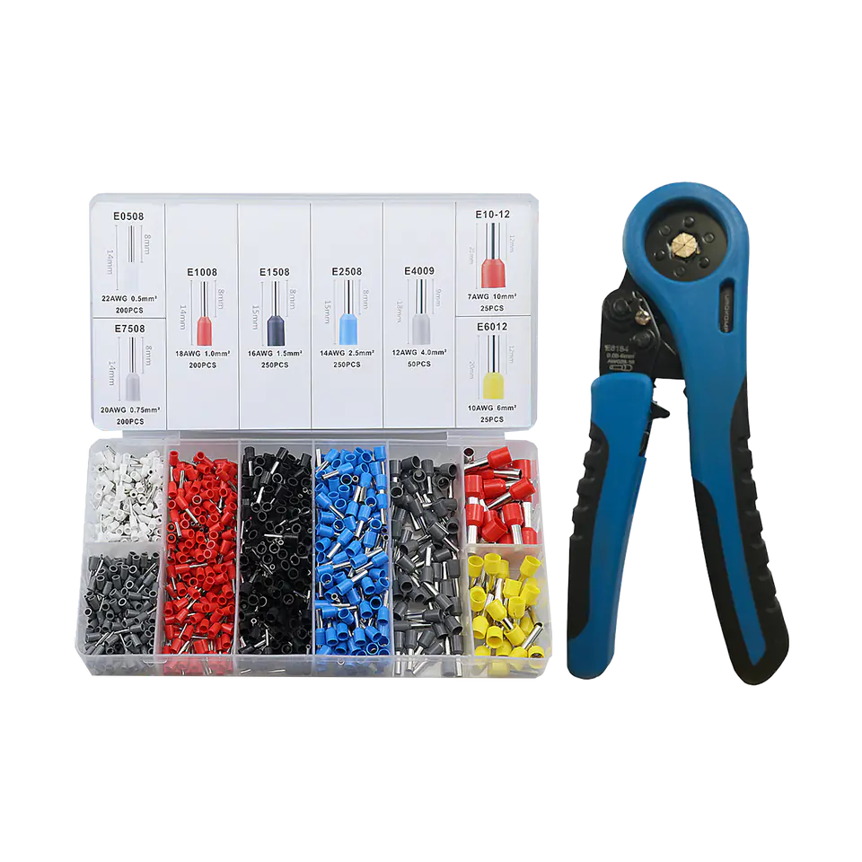 ⁨Crimping tool set + insulated cable terminations E6184⁩ at Wasserman.eu