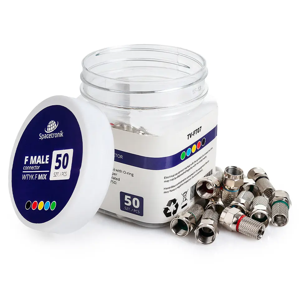 ⁨Wtyk F nakręcany HQ MIX 6.5mm/22.5mm TV-FT07 50szt⁩ w sklepie Wasserman.eu