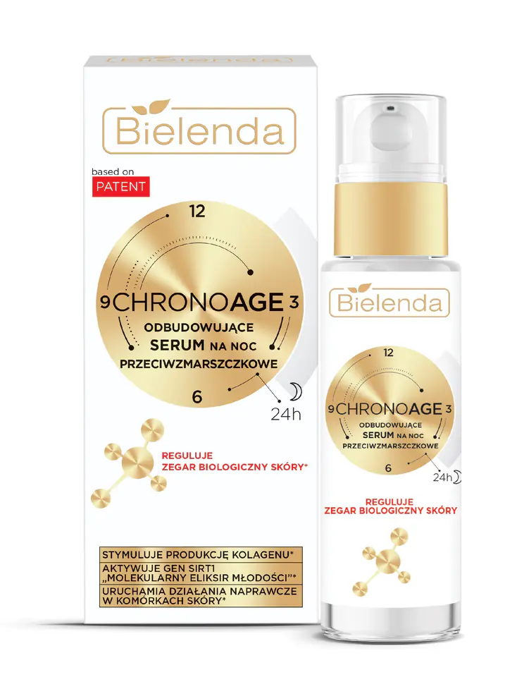 ⁨BIELENDA Chrono Age 24h Odbudowujące Serum przeciwzmarszczkowe na noc 30ml⁩ w sklepie Wasserman.eu