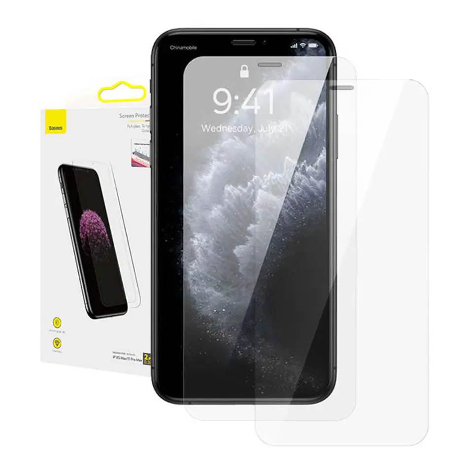 ⁨Szkło hartowane 0.3mm Baseus do iPhone XS Max / 11 Pro Max (2szt.)⁩ w sklepie Wasserman.eu