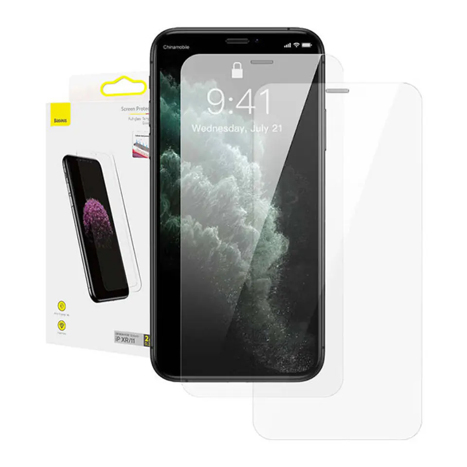 ⁨Szkło hartowane 0.3mm Baseus do iPhone XR / 11 (2szt.)⁩ w sklepie Wasserman.eu