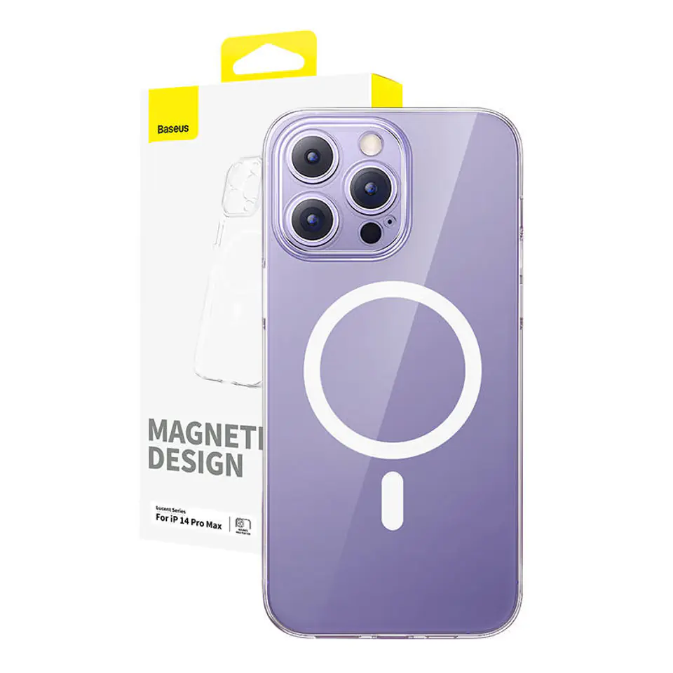 ⁨Magnetyczne Etui na telefon IP14 Pro Max Baseus OS-Lucent Series (Przezroczysty)⁩ w sklepie Wasserman.eu