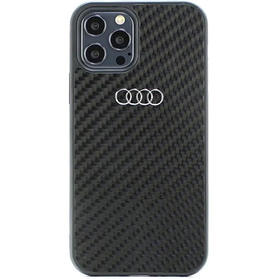 ⁨Audi Carbon Fiber iPhone 12/12 Pro 6.1" czarny/black hardcase AU-TPUPCIP12P-R8/D2-BK⁩ w sklepie Wasserman.eu