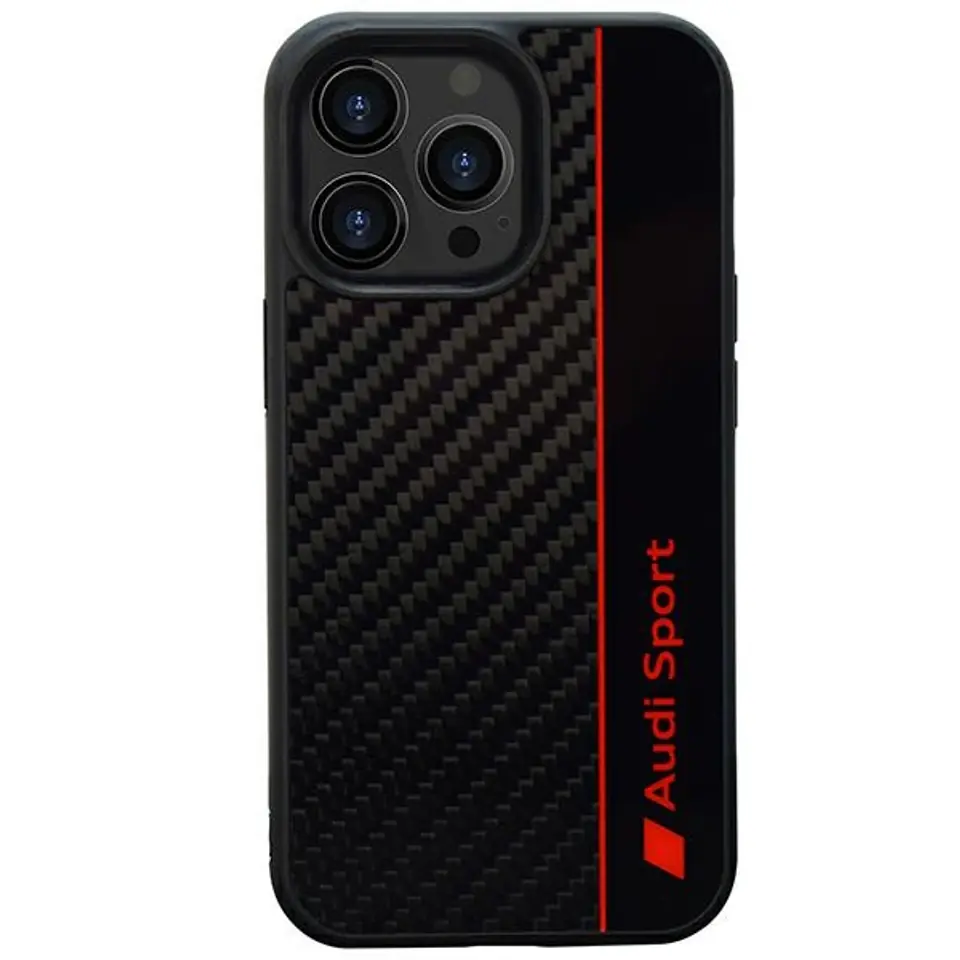 ⁨Audi Carbon Fiber Stripe iPhone 13 Pro / 13 6.1" czarny/black hardcase AUS-TPUPCIP13P-R8/D1-BK⁩ w sklepie Wasserman.eu