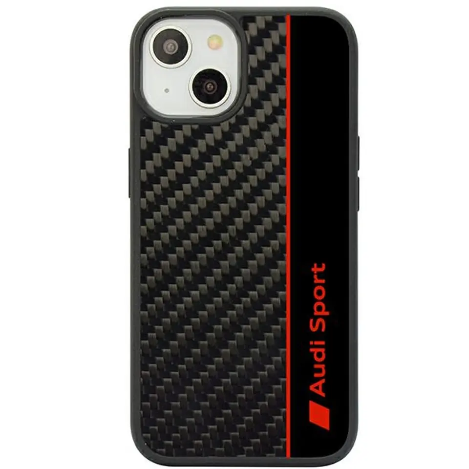 ⁨Audi Carbon Fiber Stripe iPhone 14 6.1" czarny/black hardcase AUS-TPUPCIP14-R8/D1-BK⁩ w sklepie Wasserman.eu