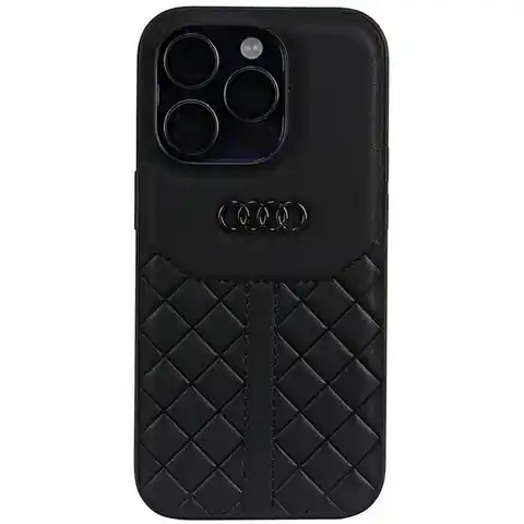 ⁨Audi Genuine Leather iPhone 14 Pro 6.1" czarny/black hardcase AU-TPUPCIP14P-Q8/D1-BK⁩ w sklepie Wasserman.eu