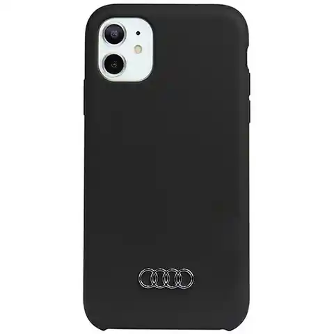 ⁨Audi Silicone Case iPhone 12/12 Pro 6.1" czarny/black hardcase AU-LSRIP12P-Q3/D1-BK⁩ w sklepie Wasserman.eu