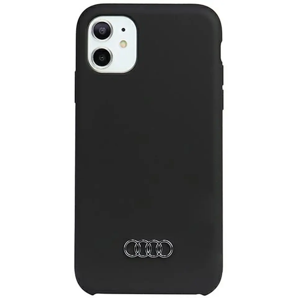 ⁨Audi Silicone Case iPhone 11 / Xr 6.1" czarny/black hardcase AU-LSRIP11-Q3/D1-BK⁩ w sklepie Wasserman.eu