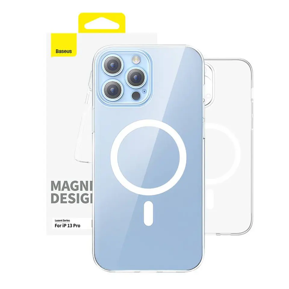 ⁨Magnetyczne Etui na telefon IP13 PRO Baseus OS-Lucent Series (Przezroczysty)⁩ w sklepie Wasserman.eu