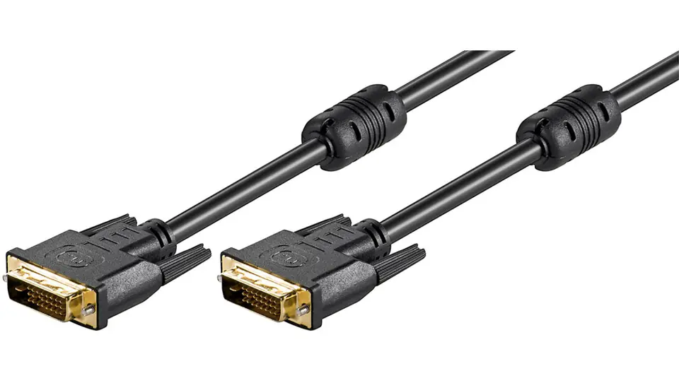 ⁨Kabel DVI-D Full HD Dual Link, pozłacany 10m 93109⁩ w sklepie Wasserman.eu