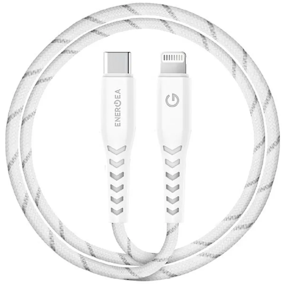 ⁨ENERGEA kabel Nyloflex USB-C - LightningC94 MFI 1.5m biały/white⁩ w sklepie Wasserman.eu