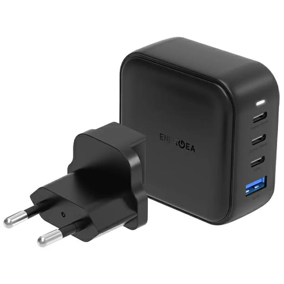 ⁨ENERGEA ład. siec. 1xUSB+3xUSB-C PD-PPS-QC 3.0 100W 3C1A czarny/black US+EU Travelite GAN100⁩ w sklepie Wasserman.eu