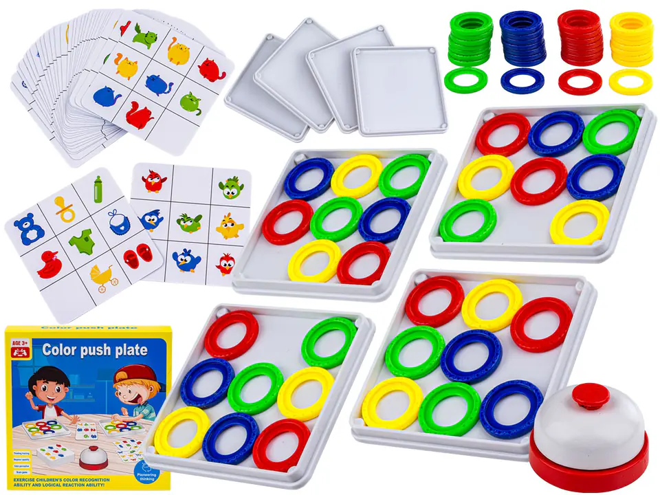 ⁨Educational game match card colors color Color Push Plate who first fast pucks⁩ at Wasserman.eu