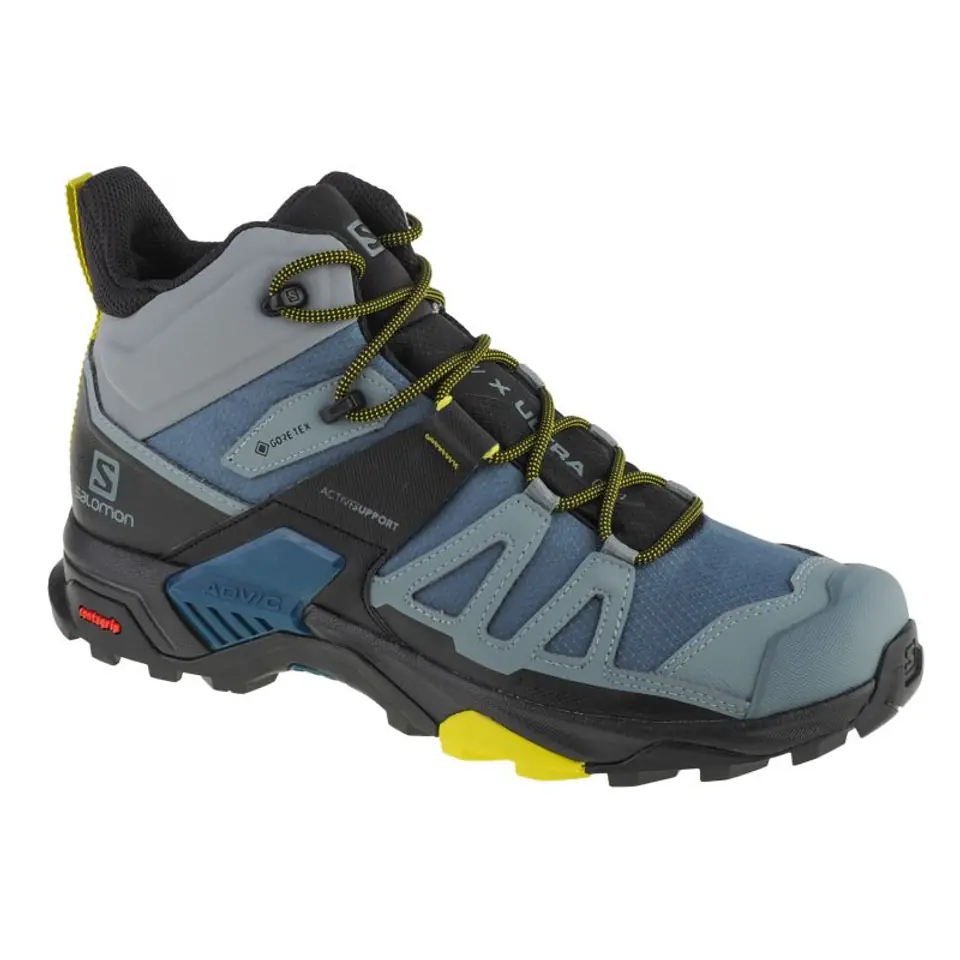 ⁨Buty Salomon X Ultra 4 Mid GTX M (kolor Szary/Srebrny, rozmiar 46)⁩ w sklepie Wasserman.eu