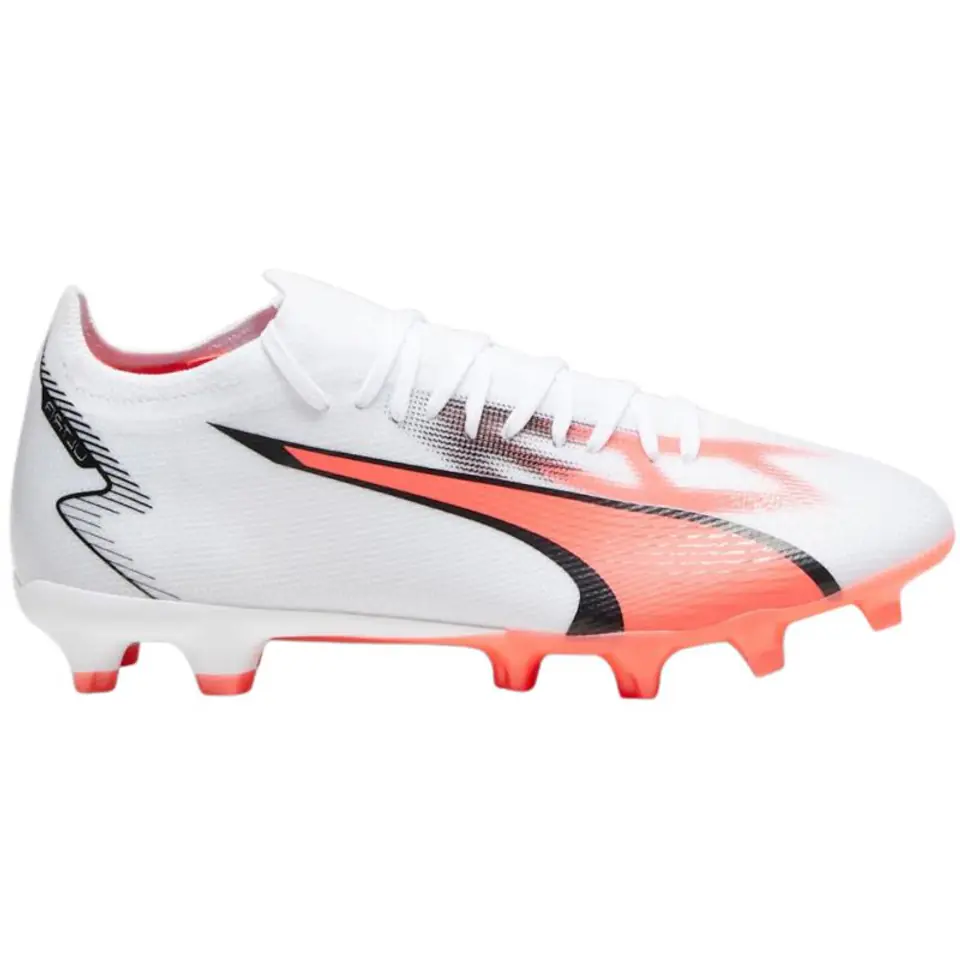 ⁨Buty piłkarskie Puma Ultra Match FG/AG M 107347 (kolor Biały. Pomarańczowy, rozmiar 42)⁩ w sklepie Wasserman.eu