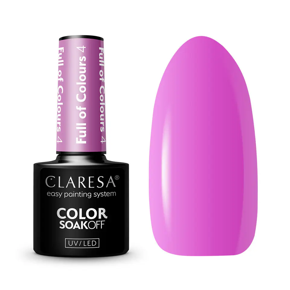 ⁨CLARESA Lakier hybrydowy Full of colours 4 -5g⁩ w sklepie Wasserman.eu