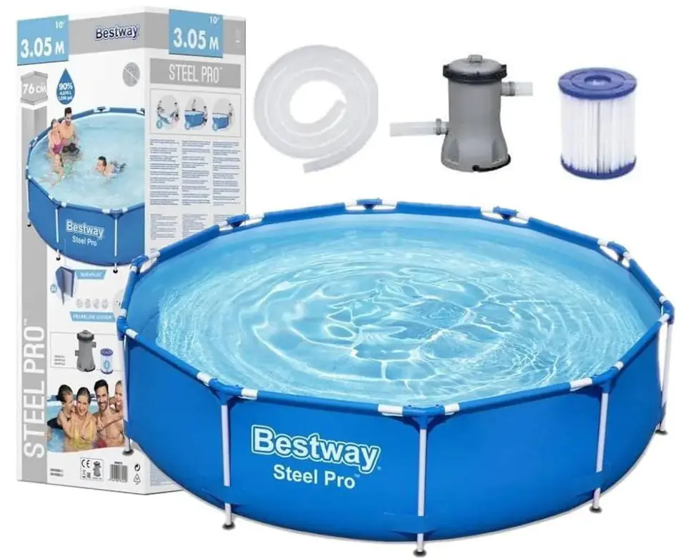 ⁨Basen stelażowy z pompą 305cm Bestway 56679⁩ w sklepie Wasserman.eu