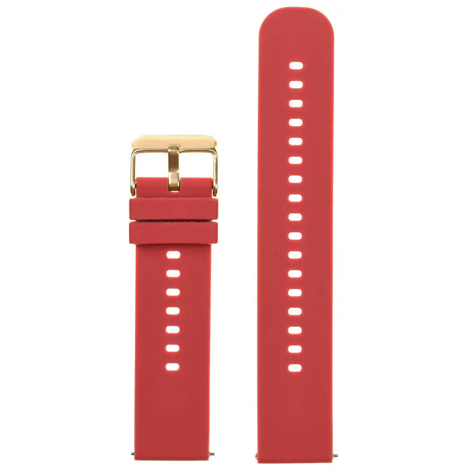 ⁨Pasek gumowy do zegarka U27 - czerwony/złoty - 20mm⁩ w sklepie Wasserman.eu