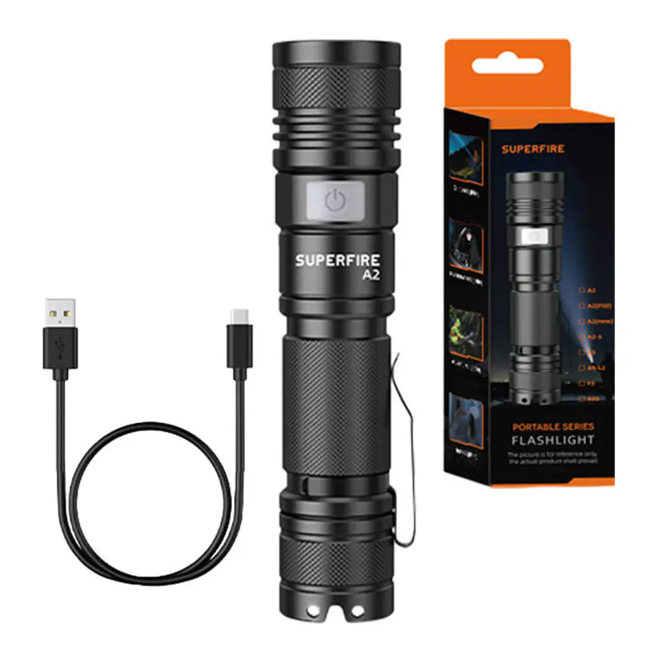 Latarka Superfire A2, 650lm, USB w sklepie Wasserman.eu