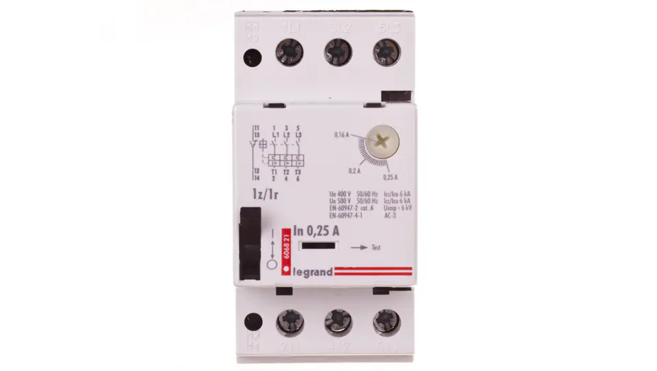 ⁨Motor circuit breaker 3P 0,06kW 0,16-0,25A M250 1Z/1R 0,25 606821⁩ at Wasserman.eu