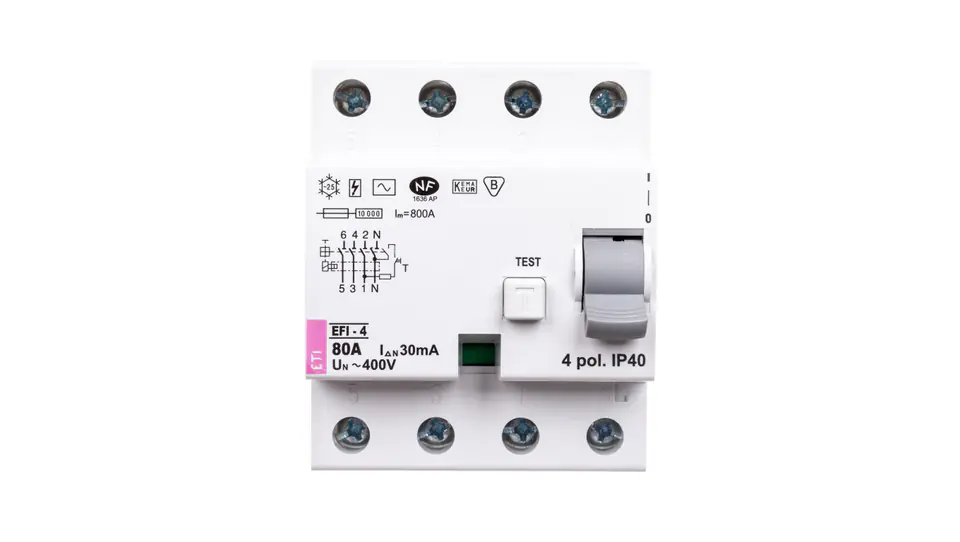 ⁨Wyłącznik różnicowoprądowy 4P 80A 0,03A typ AC EFI-4 02062145⁩ w sklepie Wasserman.eu