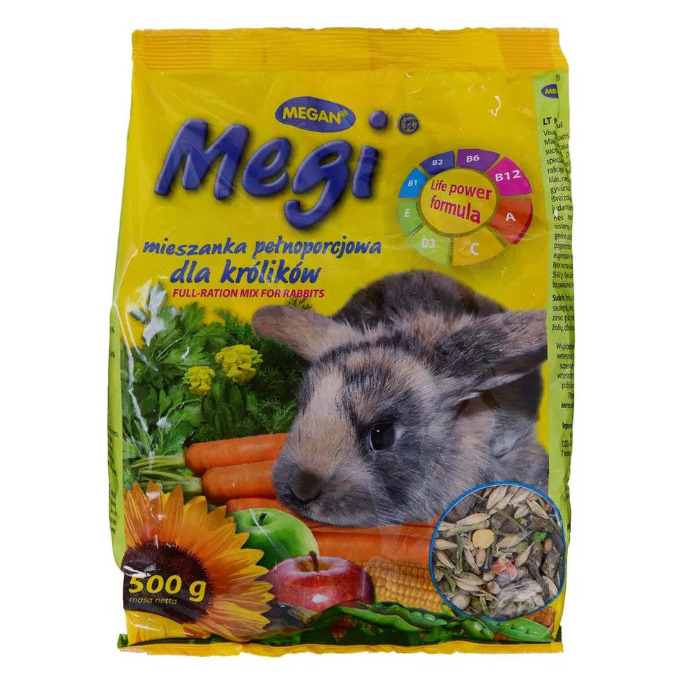 ⁨MEGAN Megi Full Ration Mix -  rabbit food - 500 g⁩ at Wasserman.eu